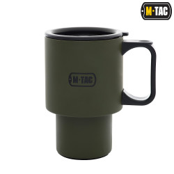 Tasse Edelstahl doppelwandig, matt olive 450ml mit...