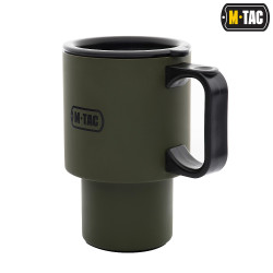 Tasse Edelstahl doppelwandig, matt olive 450ml mit...