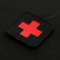 Medic Cross, 45x45mm Lasercut Patch, black red, Cordura Lasercut