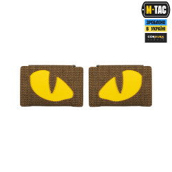 Cat Eyes Lasercut Patch, coyote, yellow-gid nachleuchtende Augen, Cordura Lasercut, M-Tac