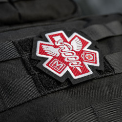 Paramedic Patch, red on black, gestickter Patch, M-Tac