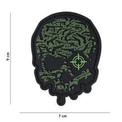 Target Skull, green / Patch 3D PVC