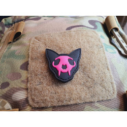 JTG micro Nightmare Skull Cat Patch Nr.1, pinkgid (pinkglow in the dark), JTG 3D Rubber Patch