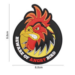 Beware Of Angry Bird, fullcolor, round Patch 3D PVC